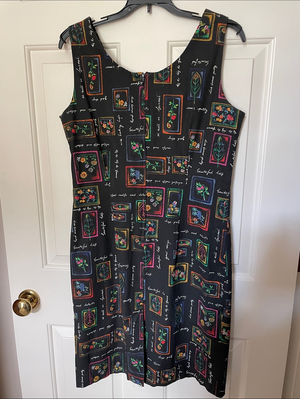 Sleeveless Black Floral Print Sheath Dress - Picture 2 of 3